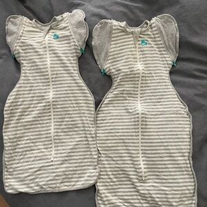 Love to Dream Gray and White Striped Sleep Sacks